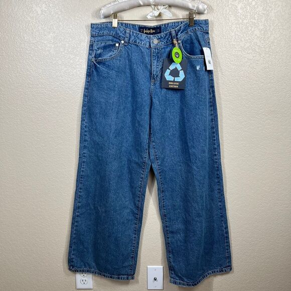 Indigo Rein Blue denim jeans low rise jeans size 15 baggy wide leg hippie retro - Picture 5 of 14